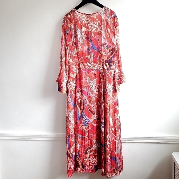 New ZARA SS21 Metallic Thread Printed Dress Multicolored NWT Size Large - Picture 11 of 13